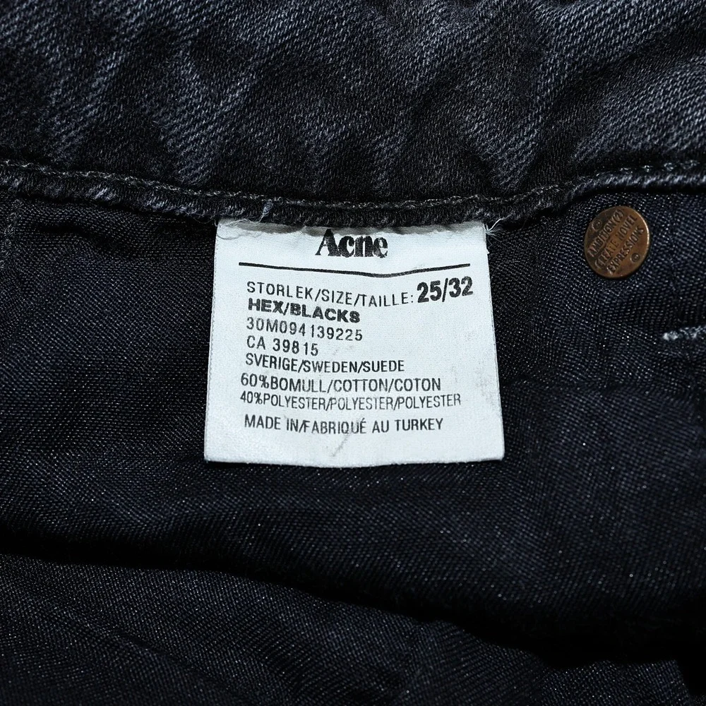 ACNE Skinny Jeans Black Womens‎ 25/32Wash Denim Jeans